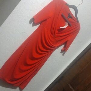 Lauren Ralph Lauren Vibrant Red Midi Dress